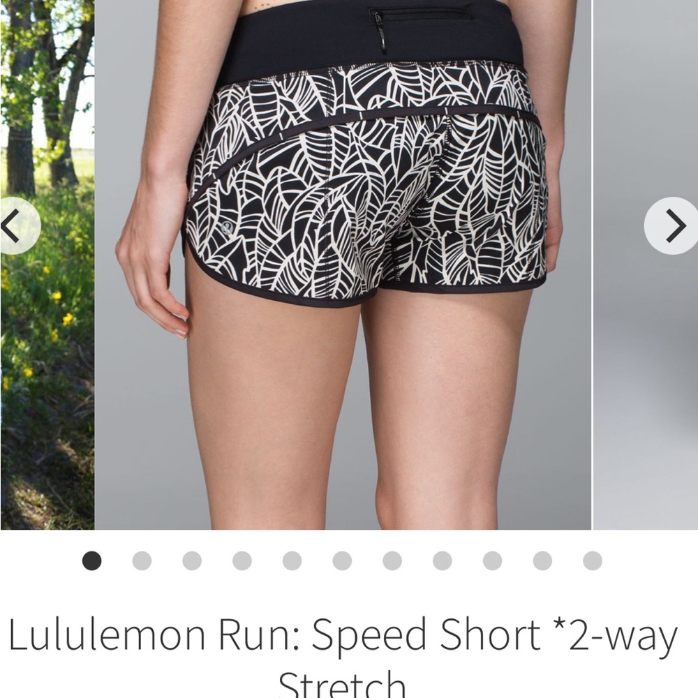 lululemon athletica Women's Black and White Speed Short